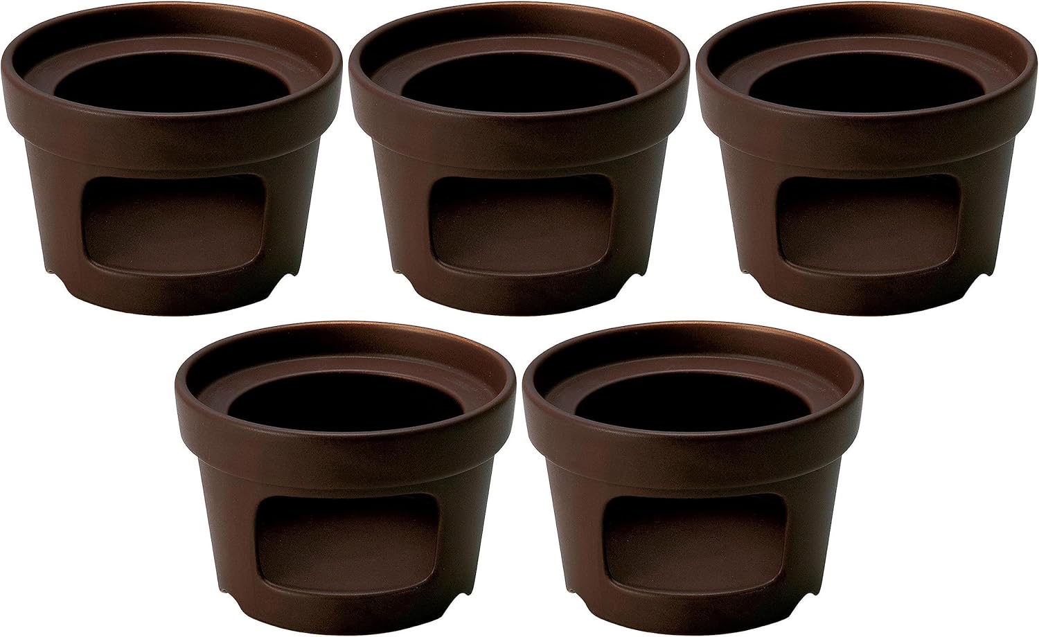 Set of 5, Bagna Cauda Fondue One Size Fits Most Warmer, Brown, 5.5 x 3.7 inches (14.1 x 9.5 cm), [Stovetop]