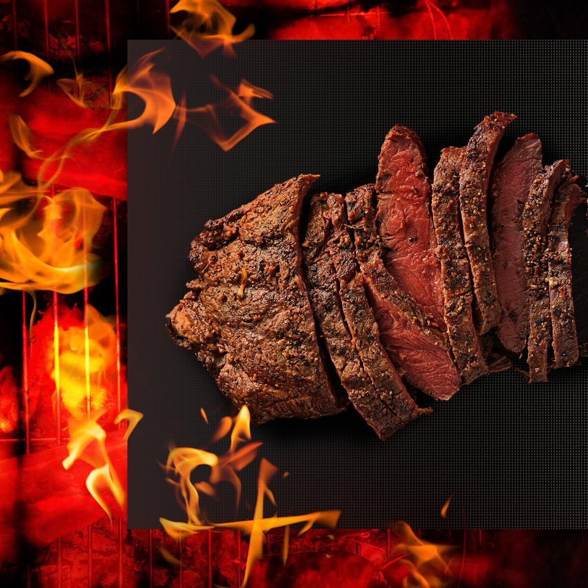 BBQ Grill Mat, Set of 2 16" X 13" Heavy Duty, Non-Stick Grilling Mats Reusable Grilling Accessories -Works on Gas, Charcoal, Ovens, Electric Grill and More