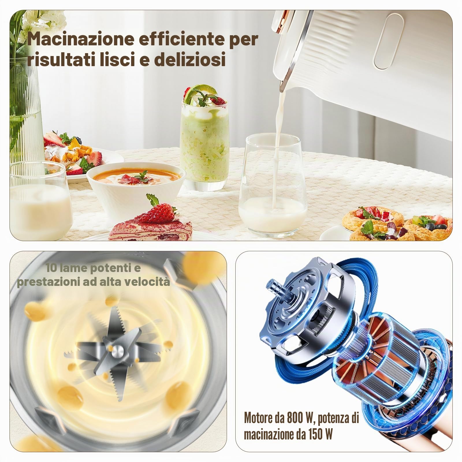 Macchina latte di soia 1200ml, Latte vegetale 8 modalità, Autopulizia | Macchina automatica per latte di noci e mandorle con avvio ritardato, mantenimento caldo e preparazione di bevande vegetali