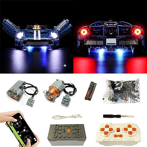 Para Lego Technic 2022 Ford GT 42154 Modelo de coche Super Motor y control remoto y kit de actualización de luz, regalos para adultos, compatible