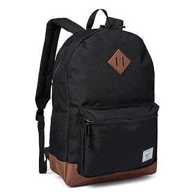 Herschel Supply Co. Kids Heritage Backpack (Big Kid) Backpack Bags Black/Saddle Brown, Polyester