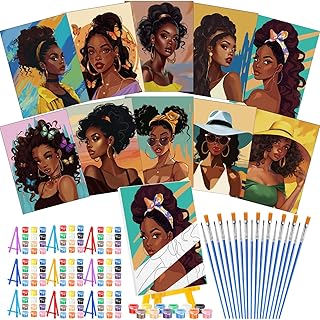 Blosssound 10 Set Pre Printed Canvas Pre Drawn Canvas Painting with Ease...