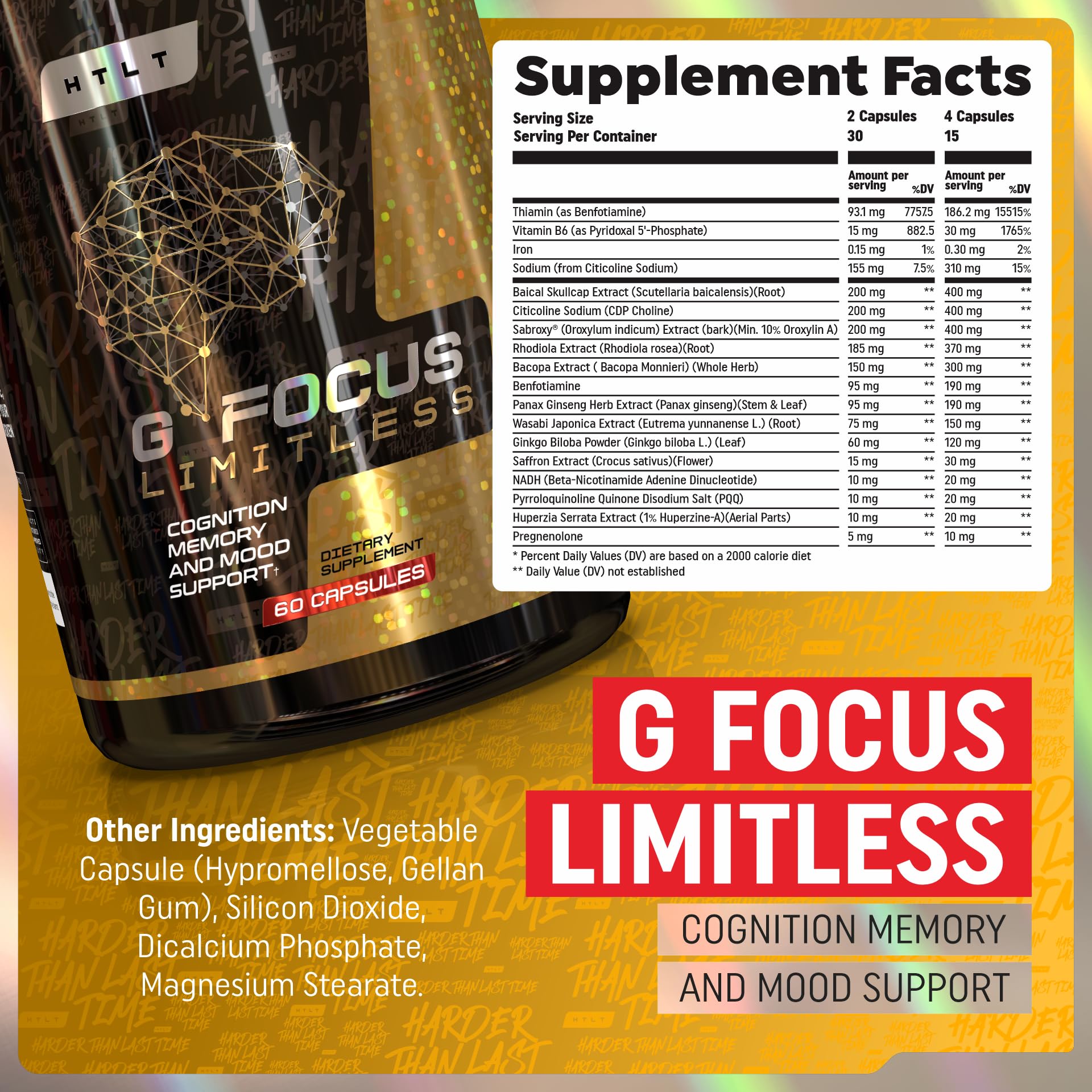 HTLT G Focus Limitless, Focus Support, 60 Capsules — Amazon image 2