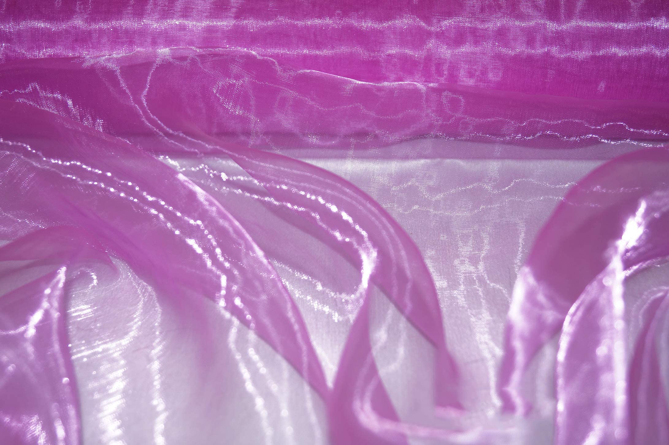 Thefabrictrade Hot Pink Premium Crystal Organza Voile Fancy Dress Costume Decorations Fabric 150Cm Wide/Sold By The Metre (Hot Pink)