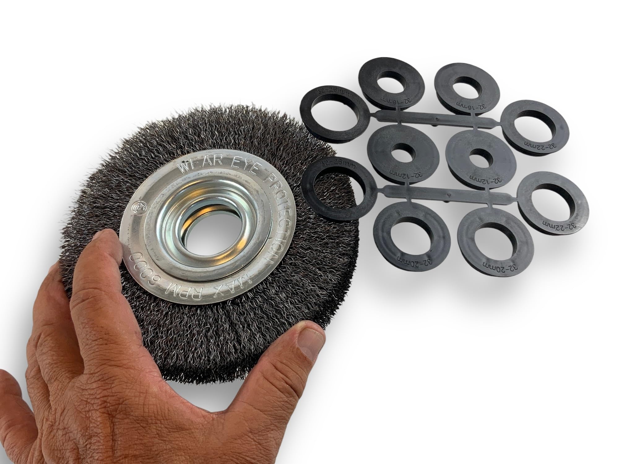 Kibros Brosse circulaire touret acier Ø 150 mm 3 rangs fil dur