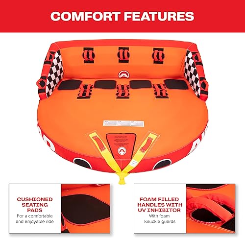 Miniatura 9 de Airhead Tubo inflable remolcable Mable, modelos de 1-4 jinetes, puntos de remolque duales, cubierta completa de nailon, almohadillas de espuma EVA