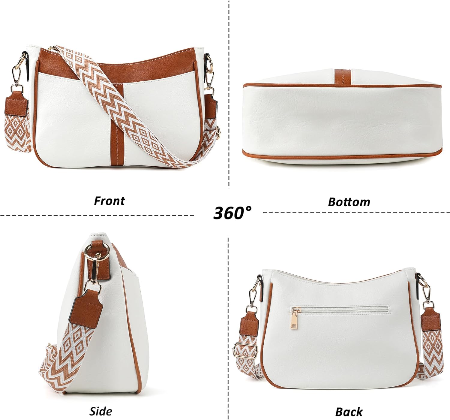 TANTOMI Crossbody Bags for Women Crossbody Purses and Wallet Vegan Leather Women's Shoulder Handbag for Everyday 2 PCS Set - Image 7