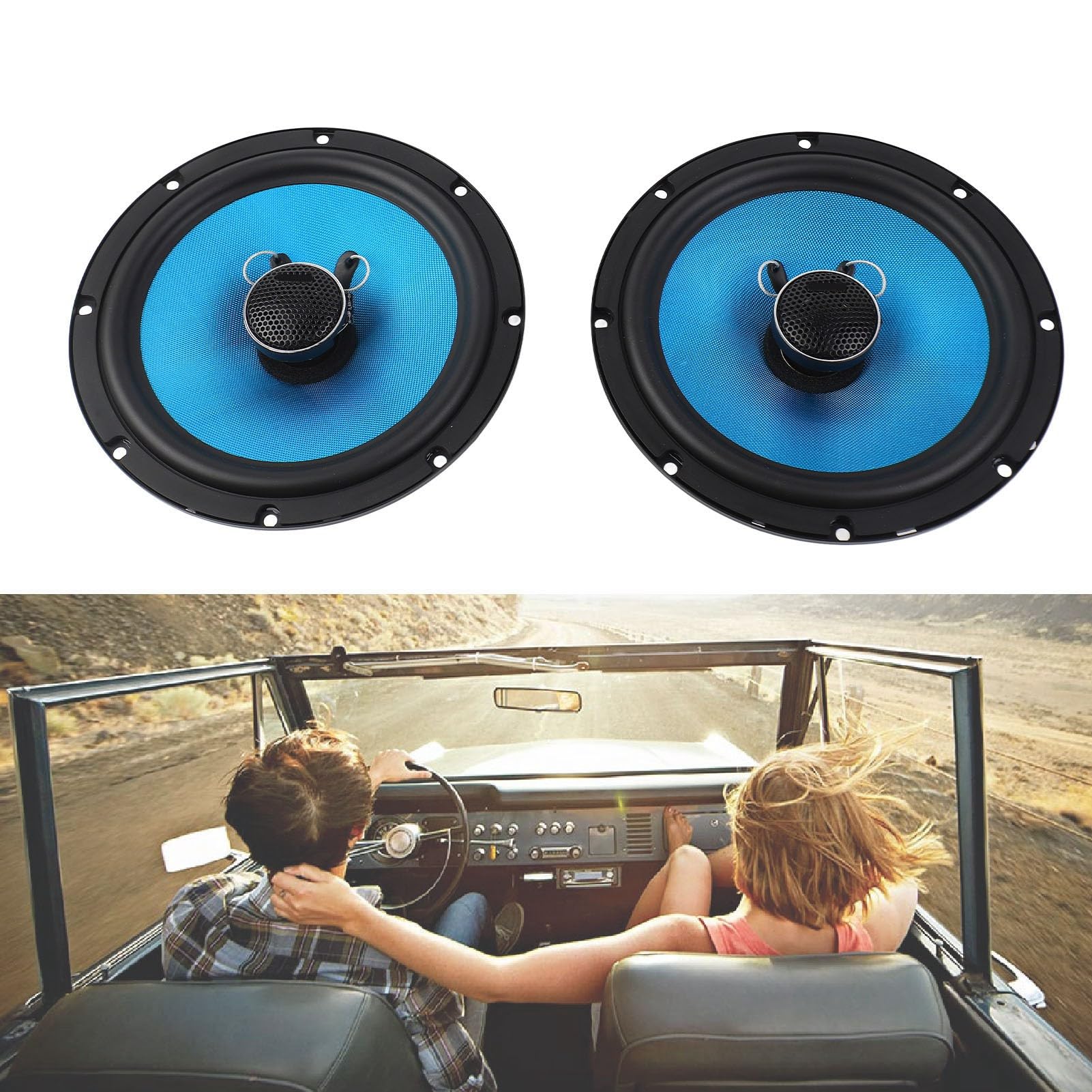 Altoparlante coassiale per auto da 6,5 pollici, 2 vie, 30 W, 4 ohm, HiFi Full Range Car Stereo Altoparlante con sensibilità 91 DB per una facile installazione nella maggior parte dei veicoli