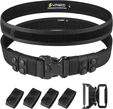 VOTAGOO GEAR Duty Belt 2'' Police Belts with Hook Lining