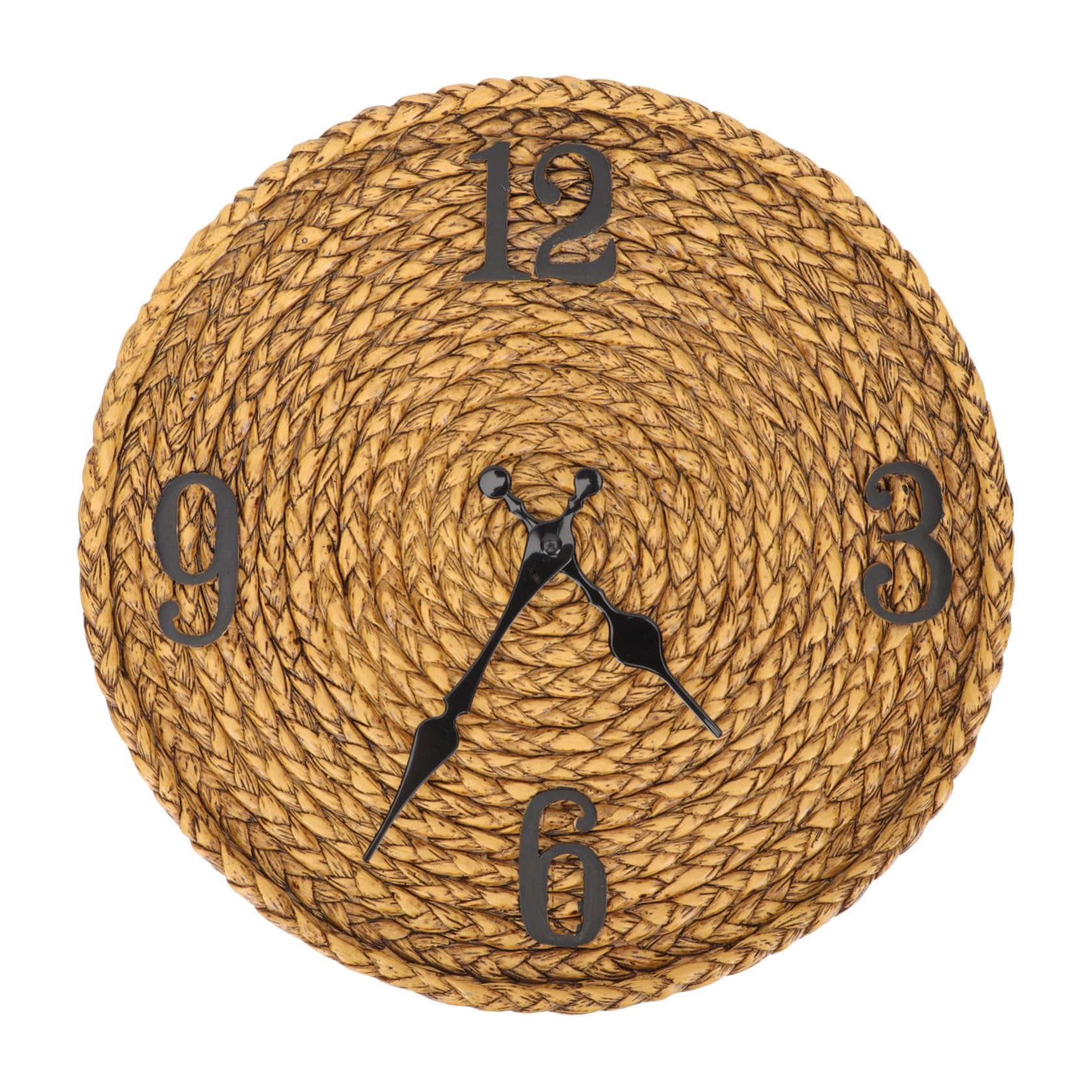 Horloge murale vintage imitation rotin cuisine cadran rustique suspendre 30cm