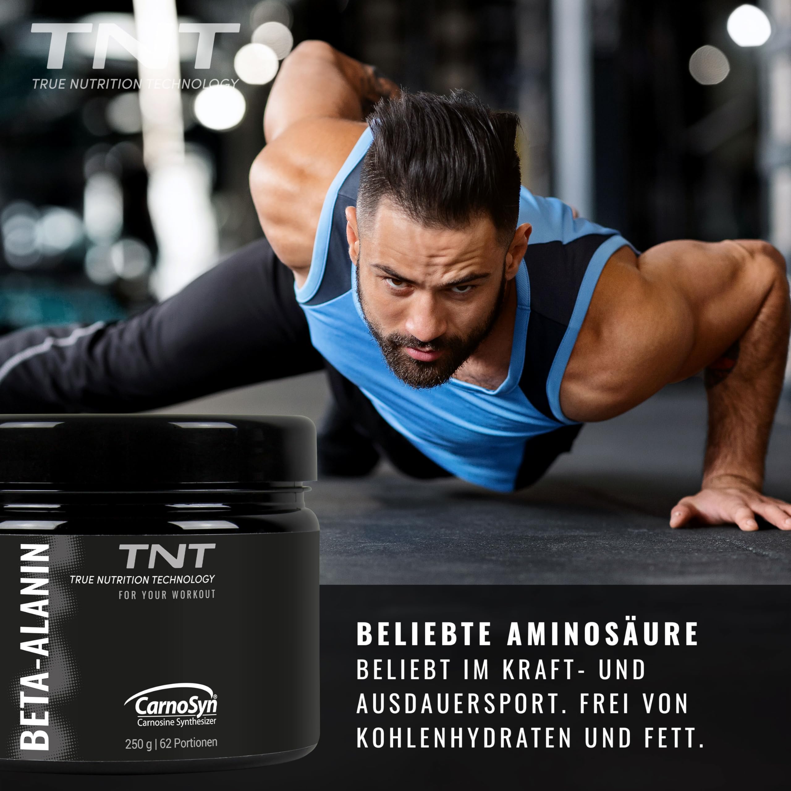 TNT Beta Alanin Pulver (250g) • Reines CarnoSyn® ohne Zusätze • 100% Vegan, hochwertig & laborgeprüft