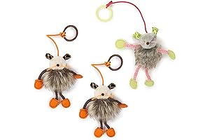 Smarty Cat Bouncy Mouse Bungee Dangler Plush Cat Toys (3 Count)