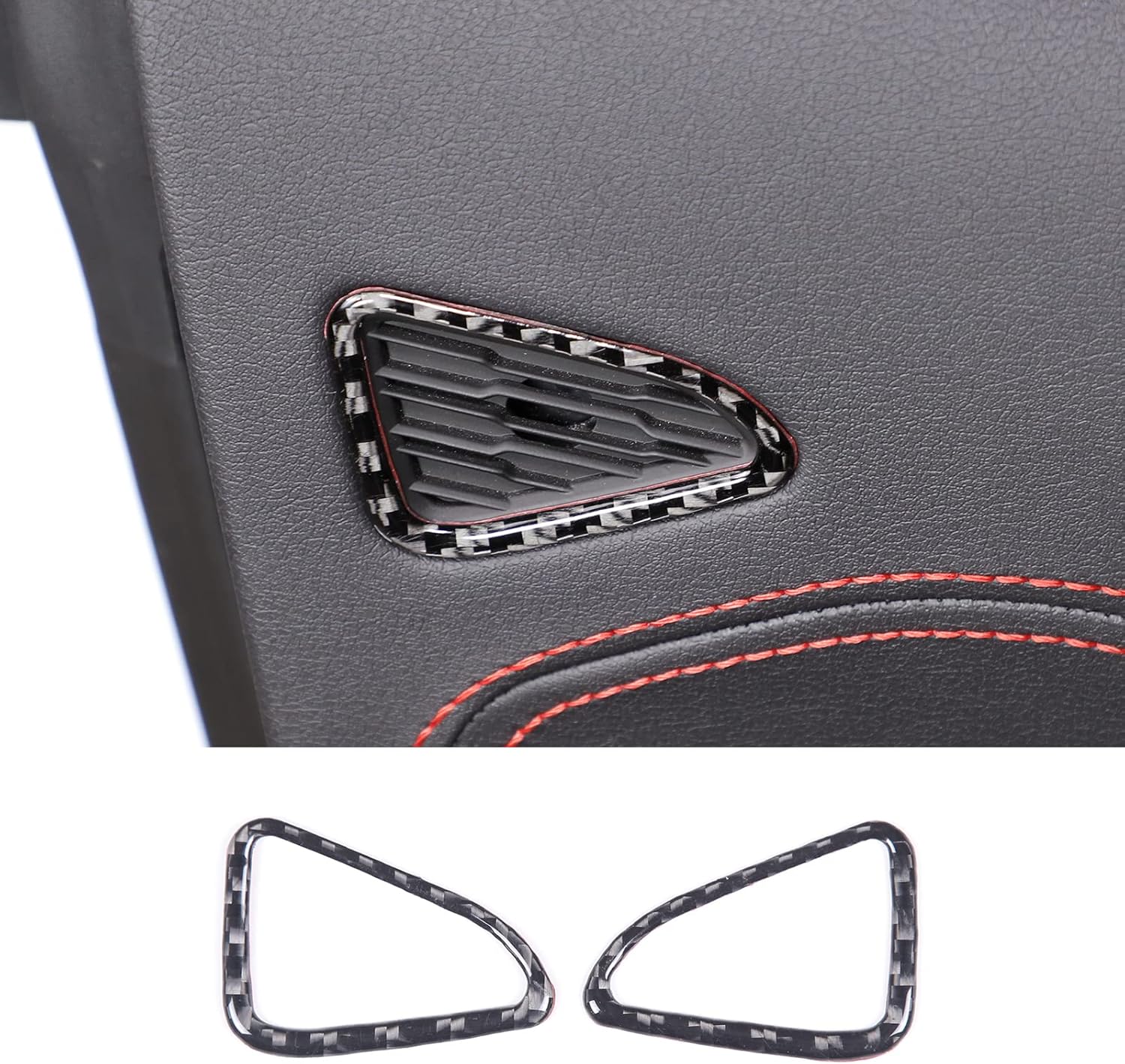 Daeiclru 2Pcs Real Carbon Fiber Car Door Speaker Frame Trim