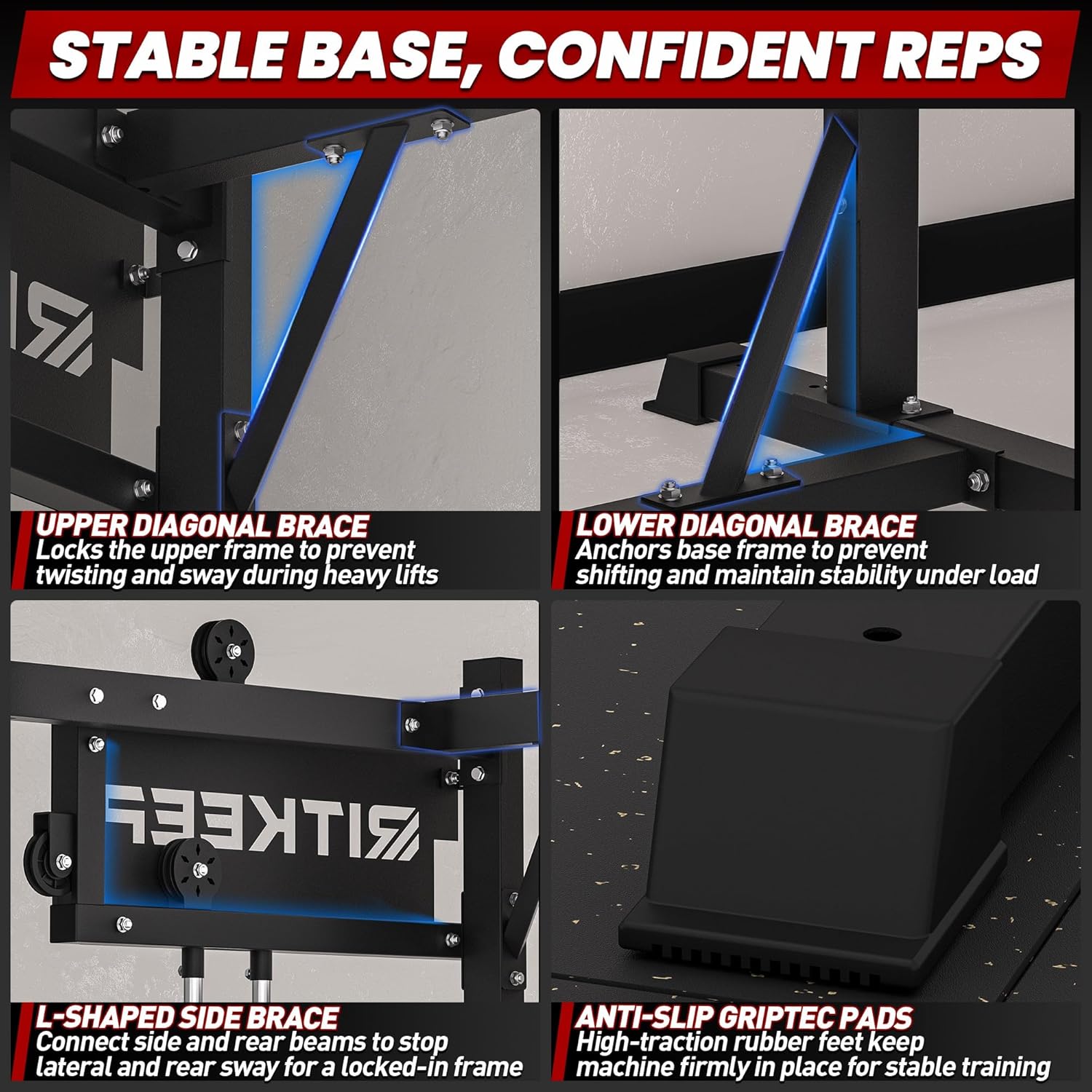 Smith Machine with Jammer Arms & Leg Press Board , RitKeep PMAX-4750 All-in-One Smith Machine with Adjustable Weight Bench and Adjustable Pulley System (1:1 & 2:1) for Full Body Strength Training