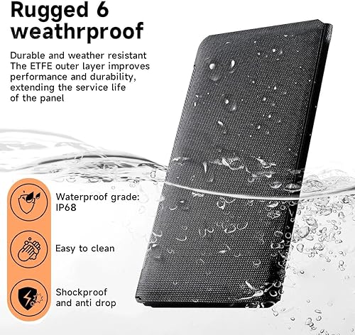 Miniatura 8 de Kit de cargador de panel solar portátil MC-4 de 100 W, 18 V, IP68, impermeable, ligero y compacto para pequeñas centrales eléctricas, RV, viajes,