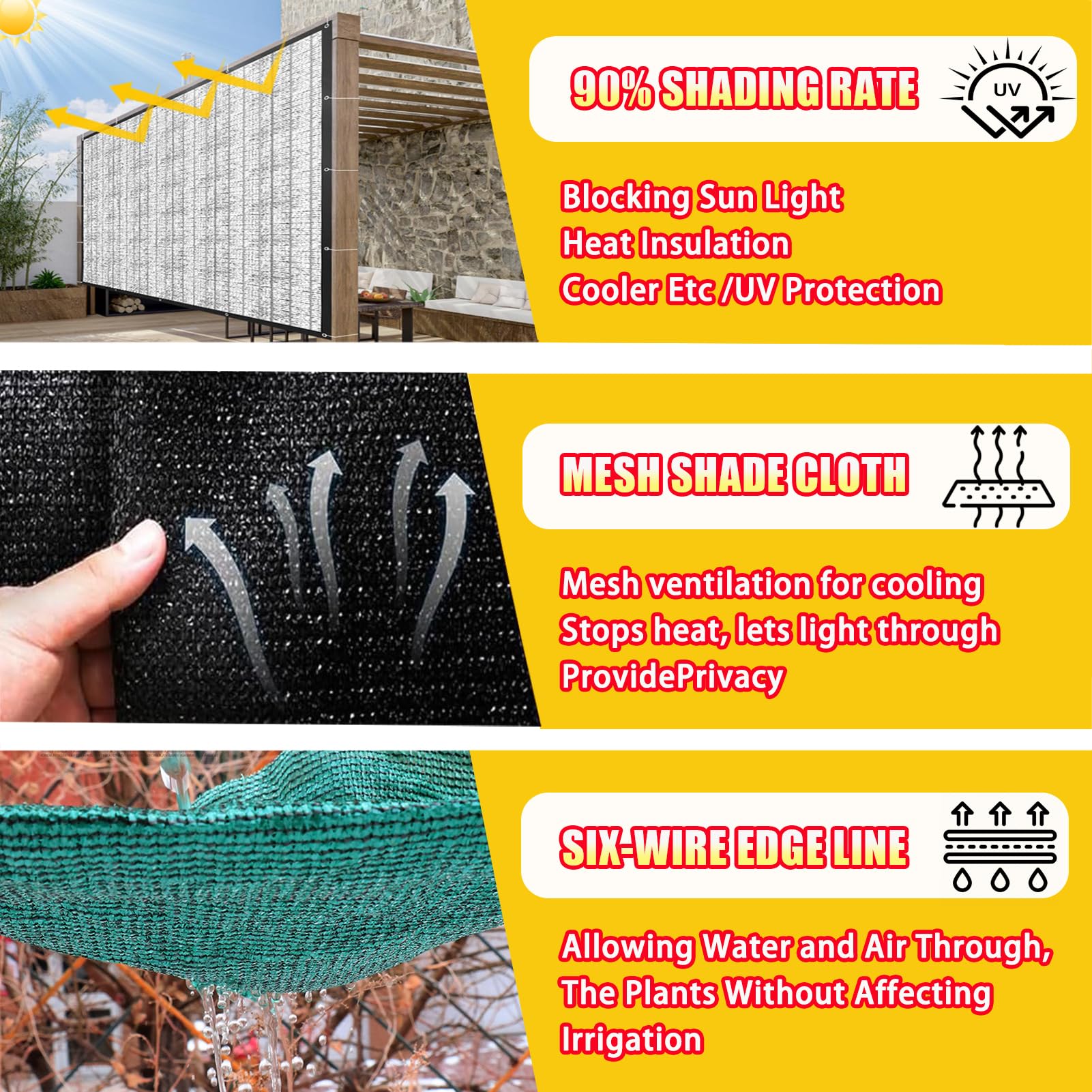 Filet d'ombrage HDPE 85% Anti-UV, Résistant et Aéré, Œillets Métalliques –Marron 2x6m – pour Jardin, Serre, Balcon, Terrasse et Piscine