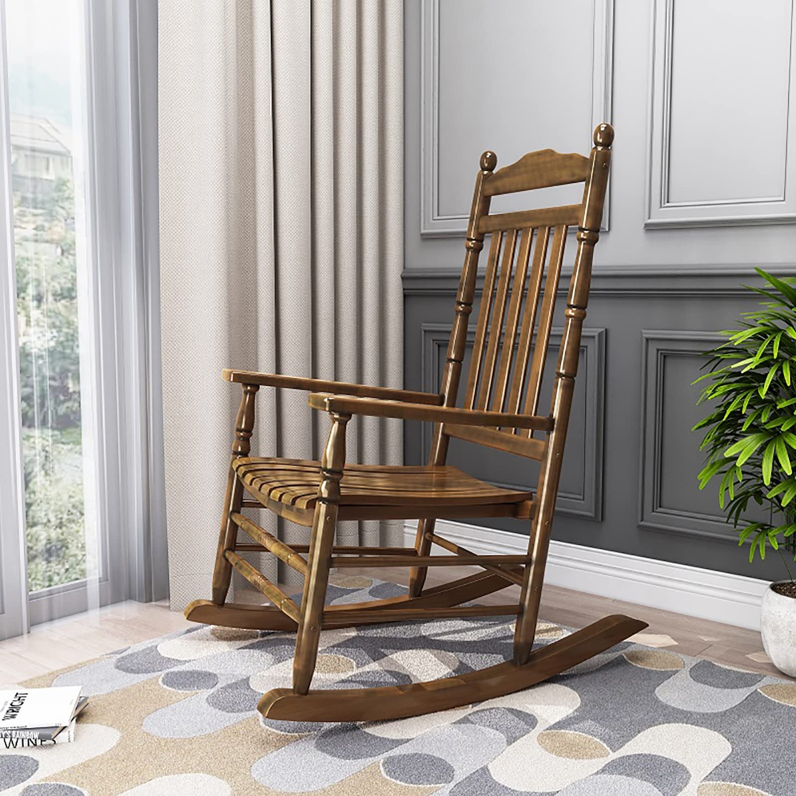 Amazon.co.jp: Rocking Chair Wooden Rocking Chair for Outdoor