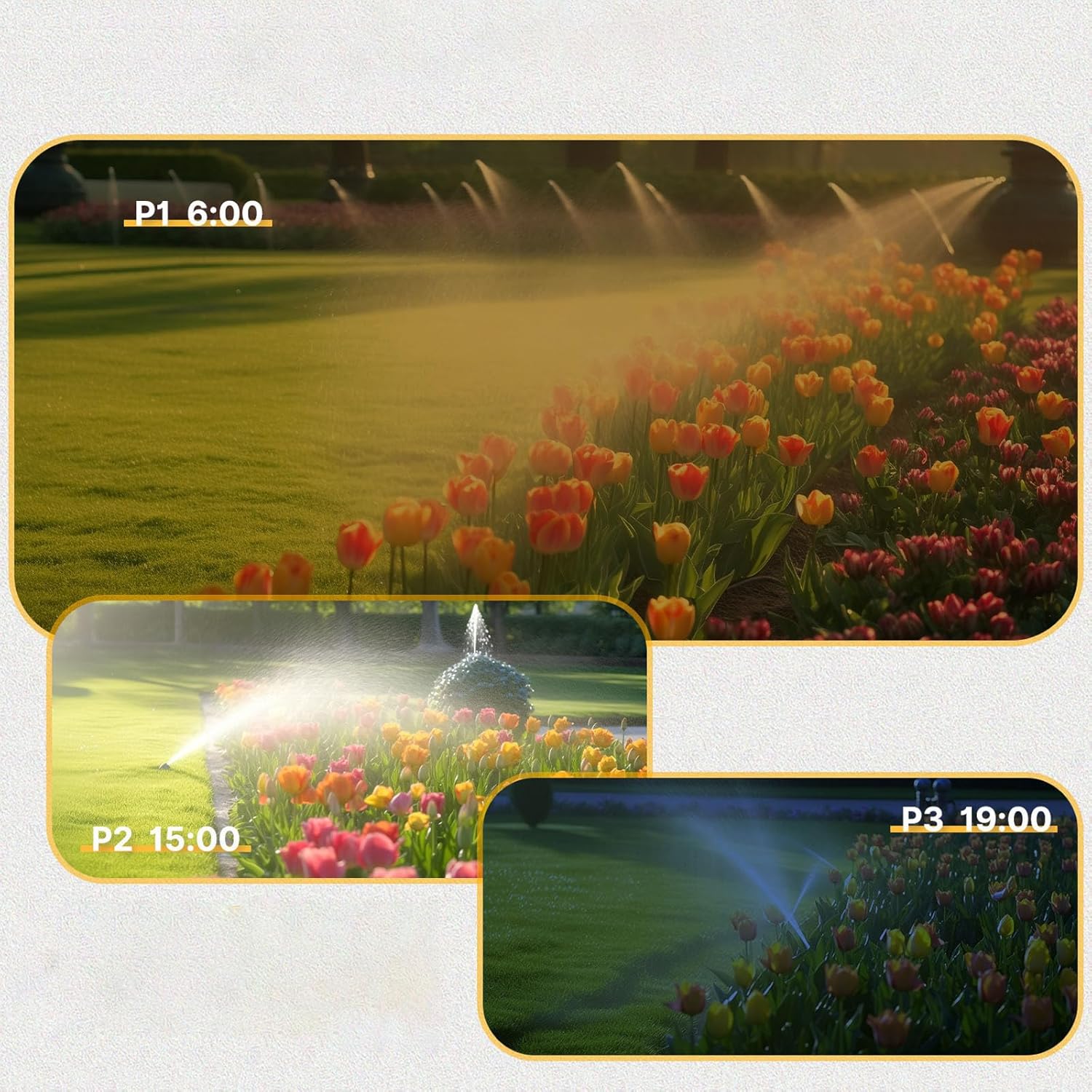 Watering Timer With Brass Connectors 3 Separate Programs Automatic Watering Systems For Efficient Garden Hose Management