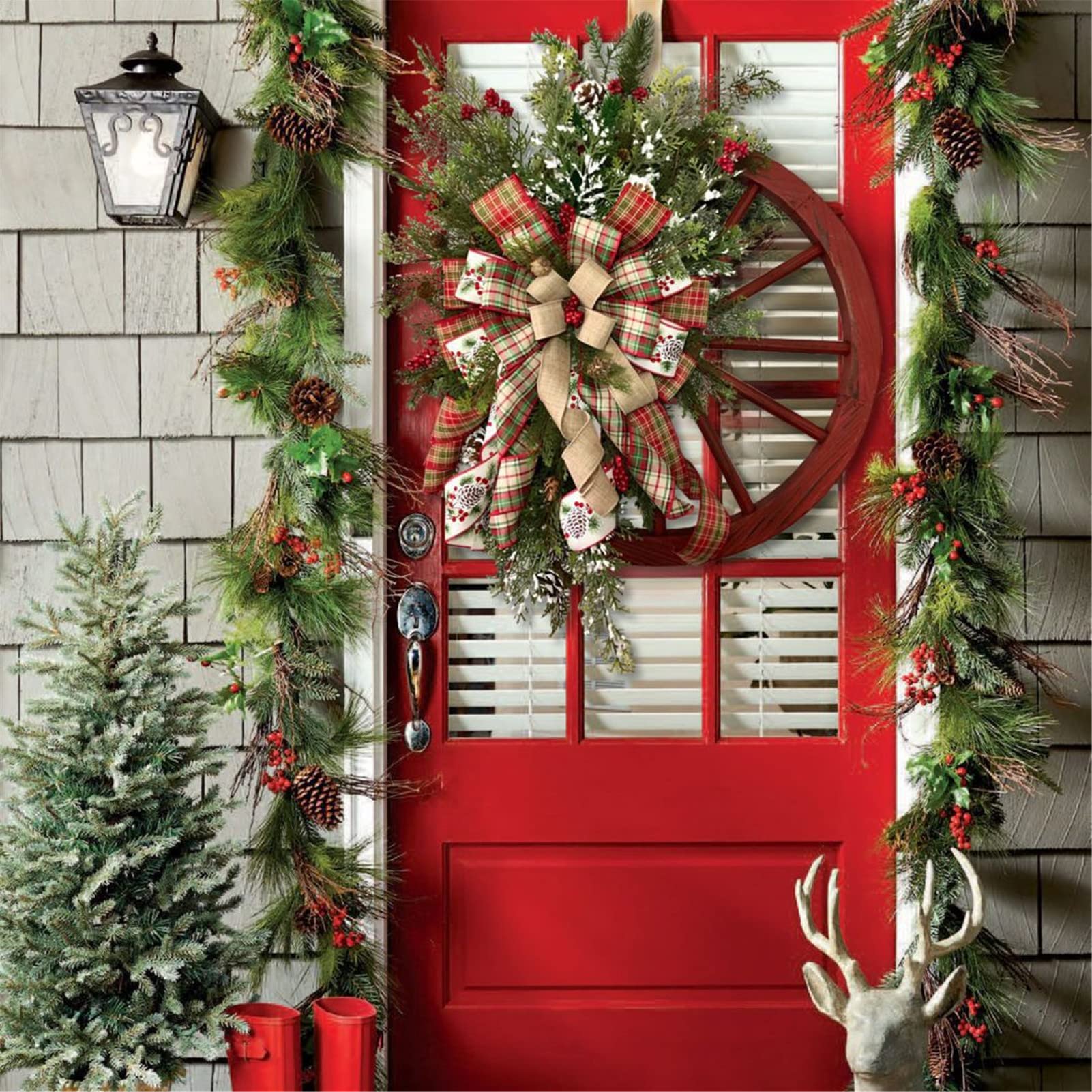 Ghirlanda di Natale, ghirlande per Porte Natale all'aperto, ghirlande Artificiali per ghirlande di Natale per pareti, finestre, Scale, Decorazioni per la casa dell'auto