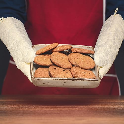 Miniatura 4 de Nouvelle Legende Guantes de horno acolchados de algodón de larga duración, protección contra el calor, 17 pulgadas, juego de 2