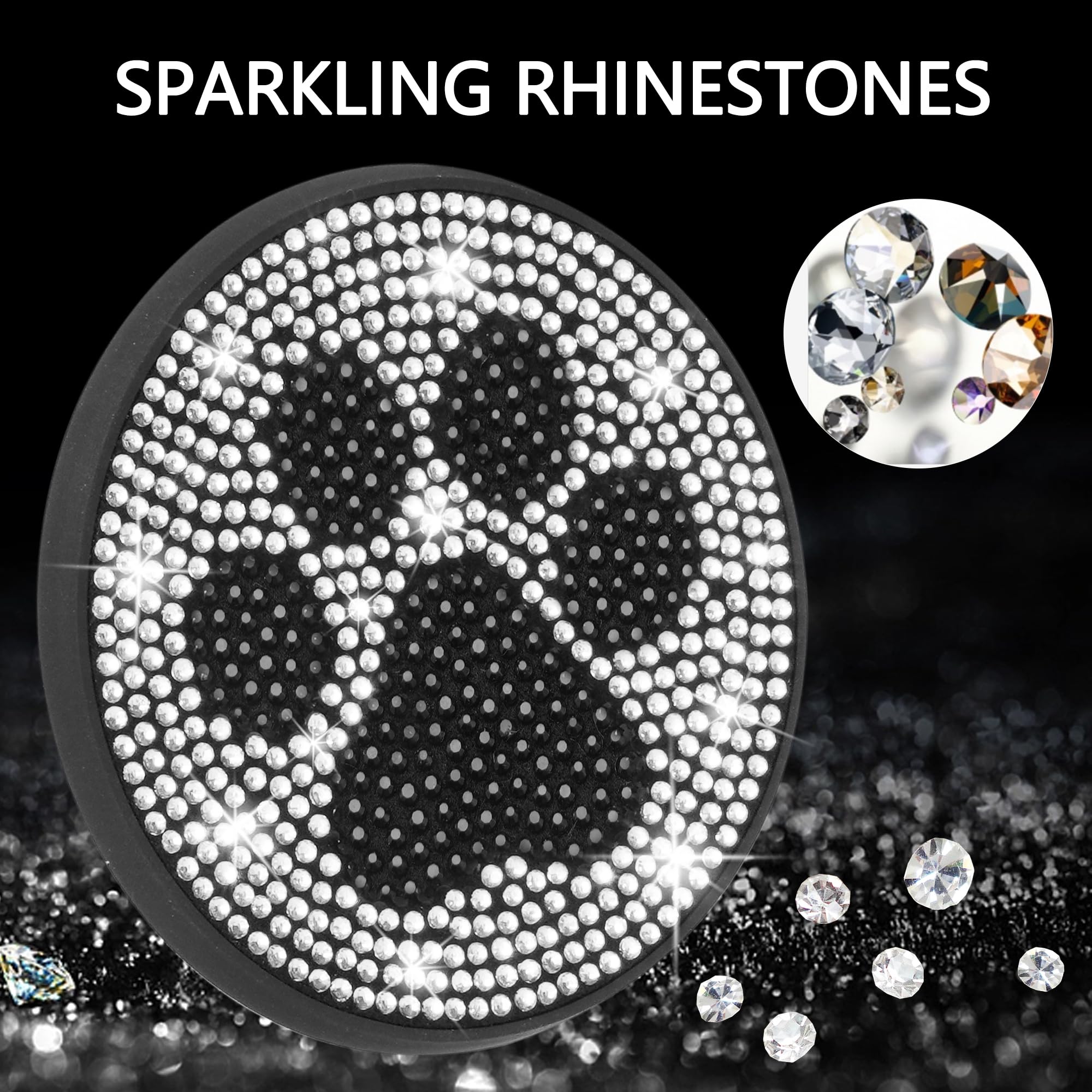 Bling Car Coasters for Cup Holder 2 Pack 2 75 Sparkling Drink Inserts - Non-Slip Crystal Car Interior — view 3