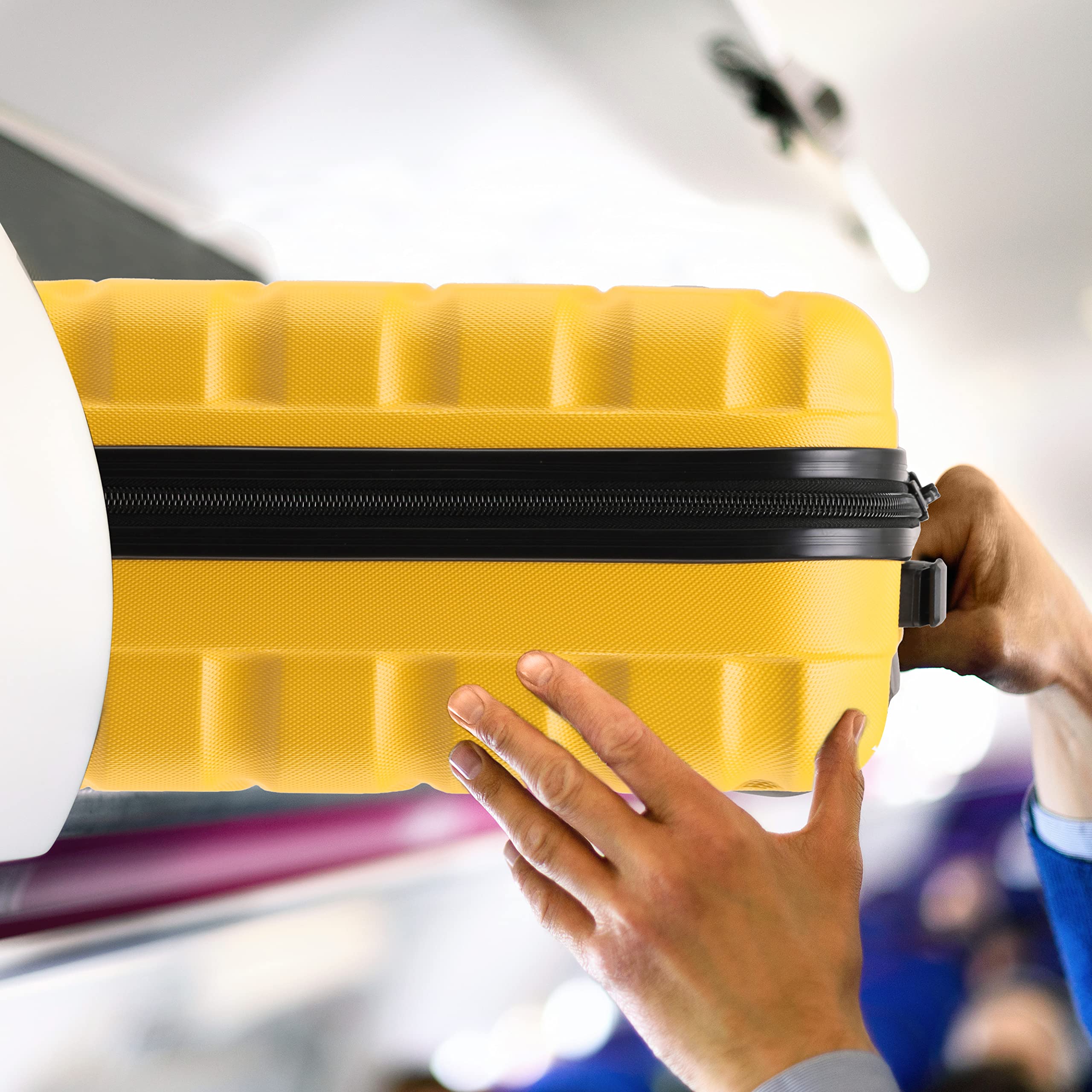 Flight Knight Cabin Suitcase 55x35x20, Carry On for Over 100 Airlines Like Ryanair, EasyJet, British Airways, Virgin Atlantic Lightweight Small Durable Cabin Bag, ABS Hard Shell, Hand Luggage
