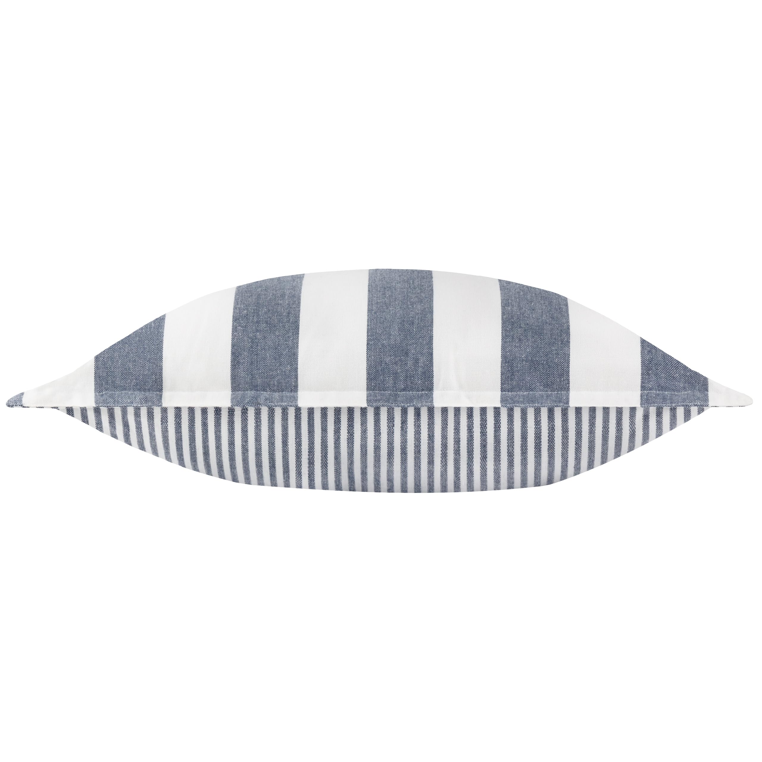 Yard Hayle Cushion Cover - Reversible Water Resistant Striped Soft Cotton Outdoor Decorative Case (Navy - 50x50cm) - Image 3