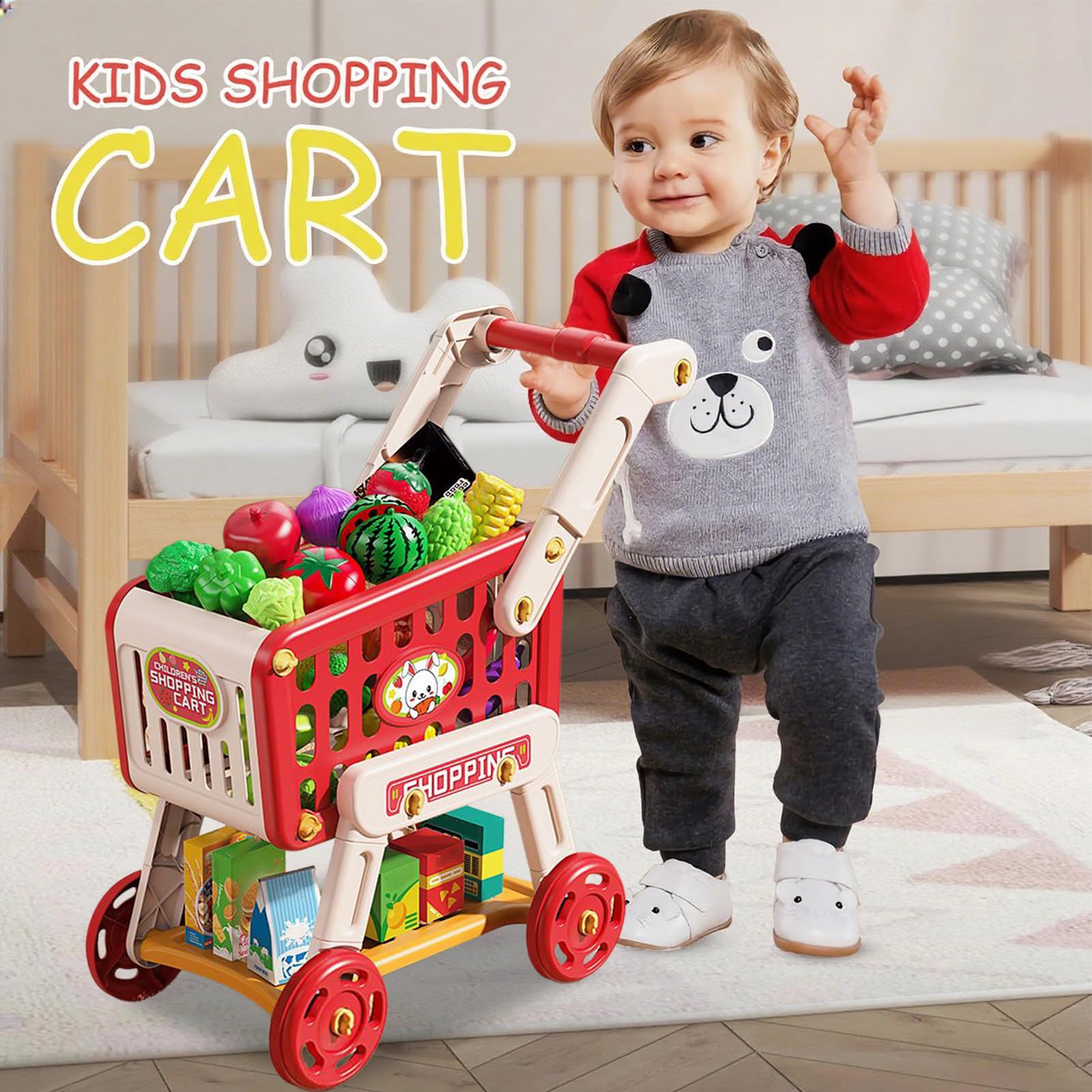 Carrello Della Spesa Per Bambini Frutta Verdura Simbolico Giocattoli