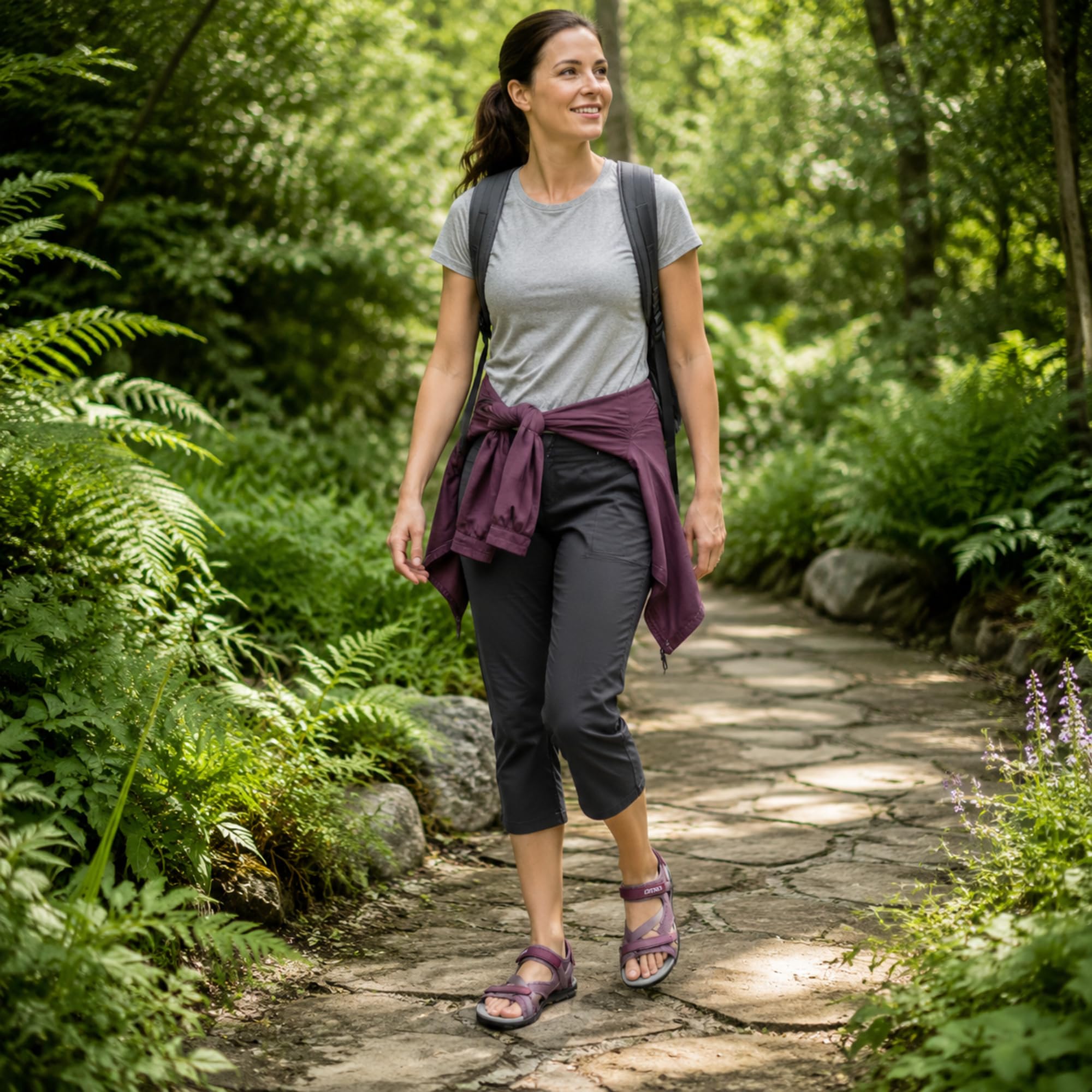 JOTA KA Sandales d'été pour femme – Légères, respirantes et confortables, semelle antidérapante, fermeture Velcro réglable – randonnée, marche et usage quotidien