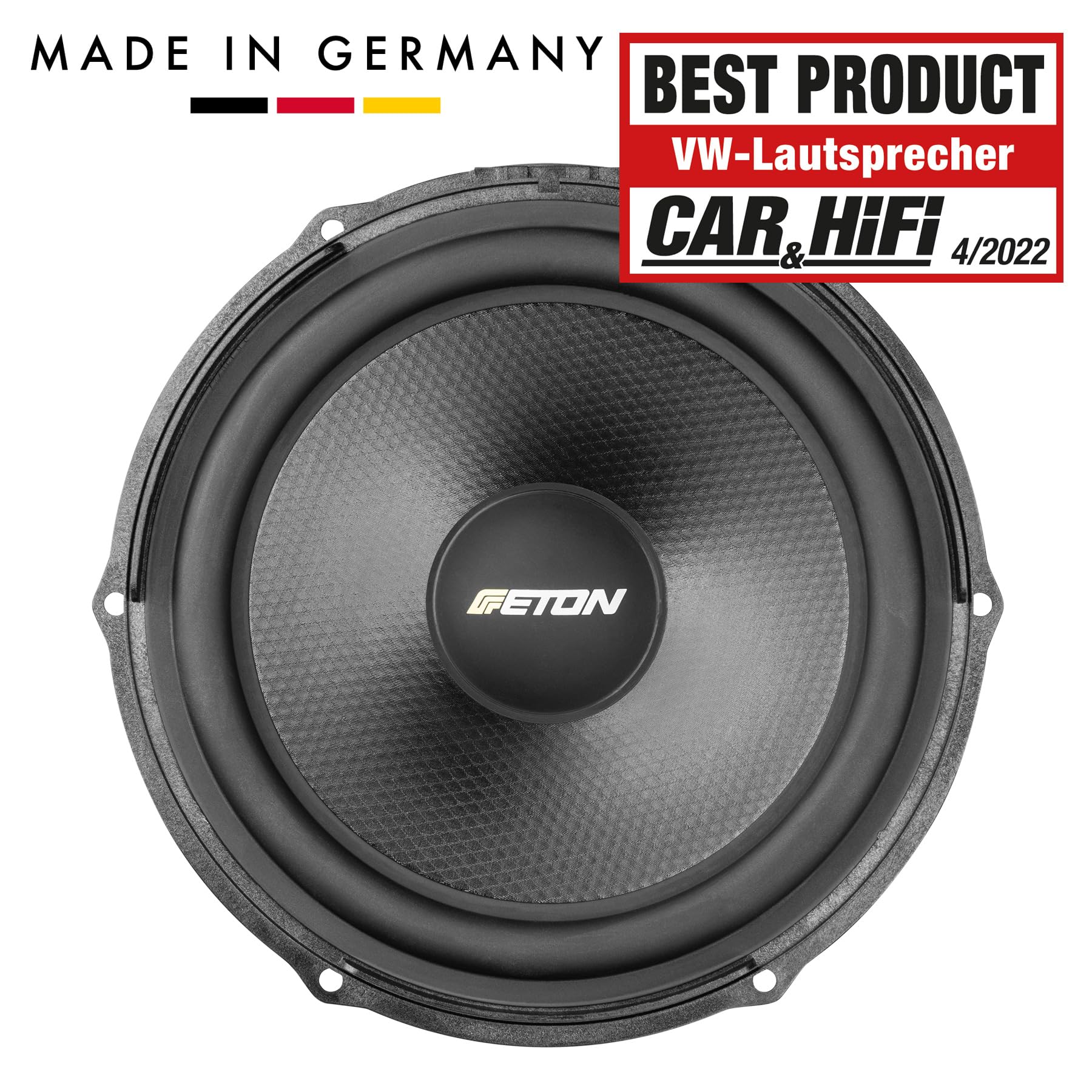 ETON UG VW T5 F3.2 – Audiophiles 3-Wege Komposystem, Plug & Play Lautsprecher Set, kompatibel mit VW T5 Transportern, Multivans und Reisemobilen, Soundsystem für die Vordertüren