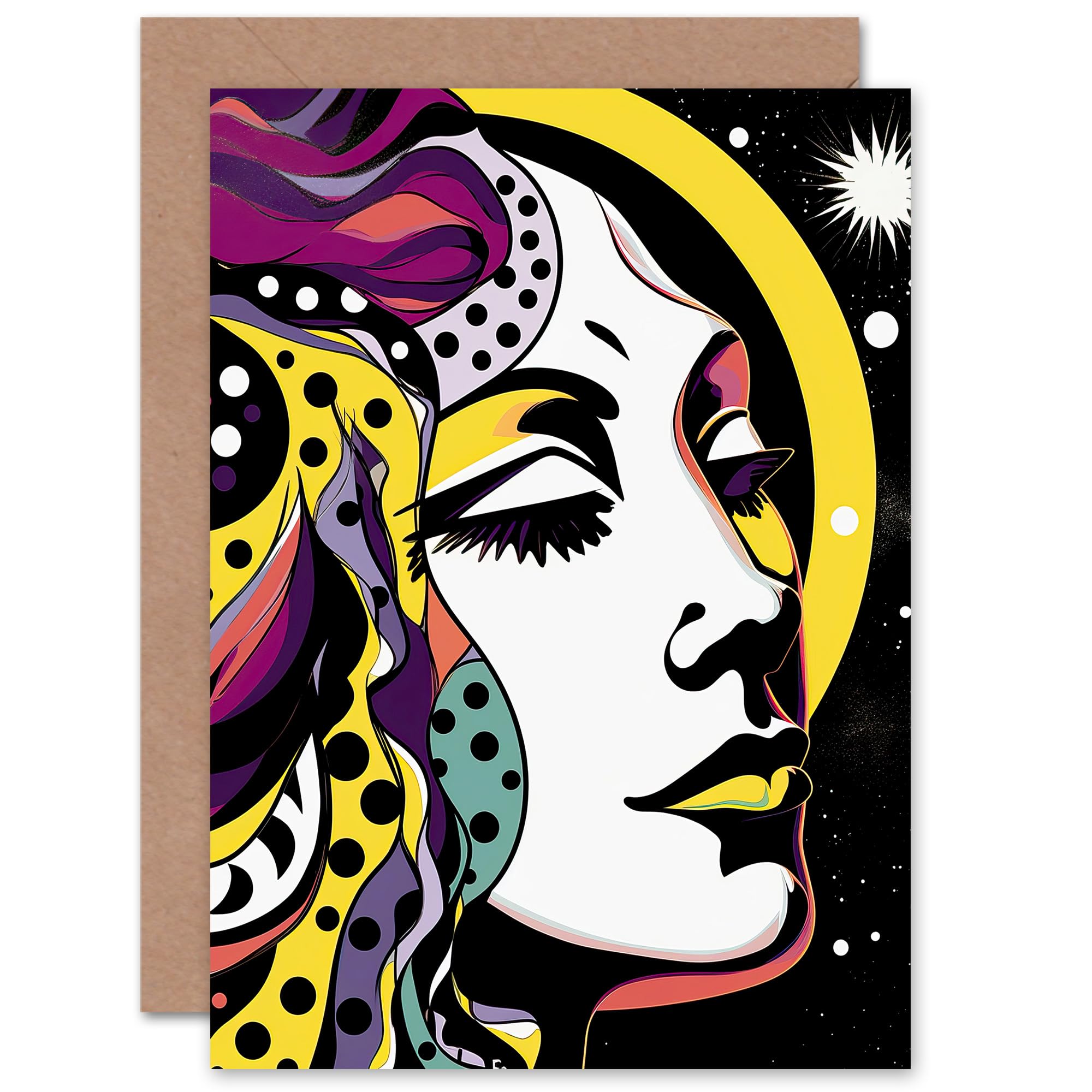 Artery8 New Moon New Beginnings for Wife Her Mum Sister Daughter Mom Gran Nan Birthday Thank You Witchy Blank Art Greeting Card