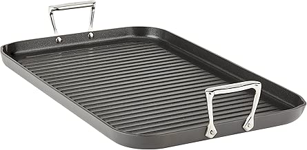 All-Clad E7954164 HA1 Hard Anodized Nonstick Dishwasher Safe PFOA Free Grande Grill Cookware, 13-Inch by 20-Inch, Black - coolthings.us