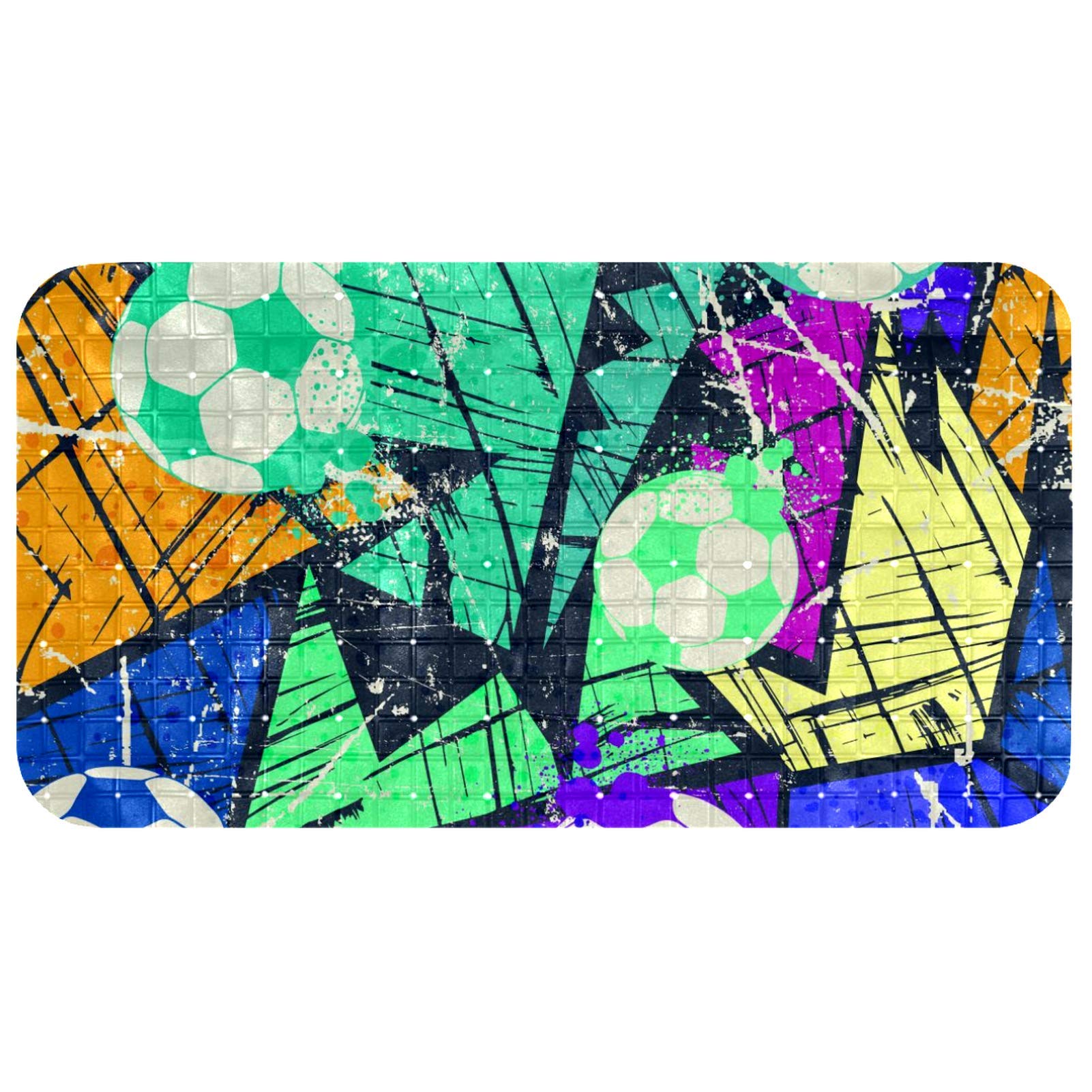 Tapis antidérapant avec trous de drainage Bennigiry 60x35 cm motif football original