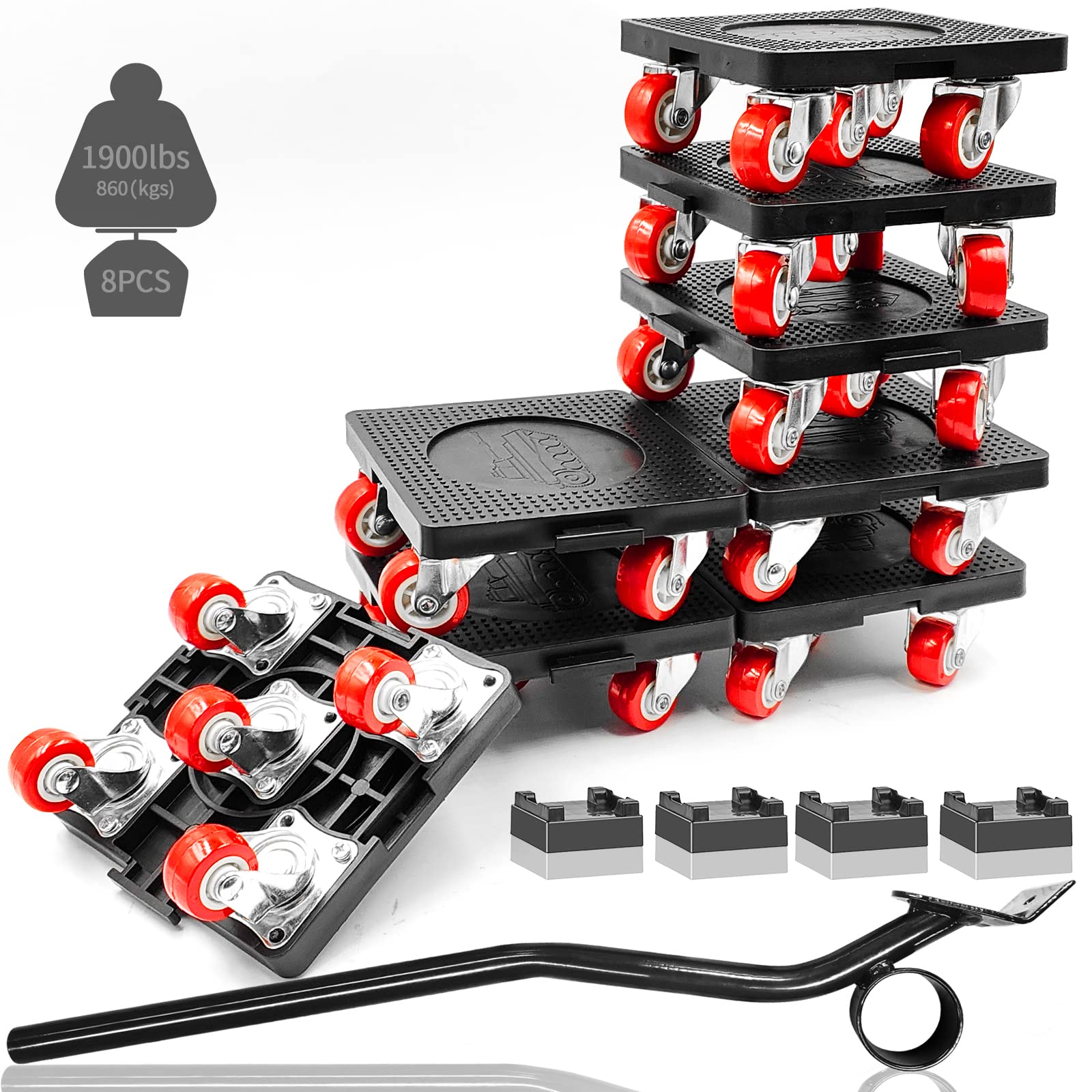 Buy 8 Pack Furniture Dolly for Moving, Mover Dolly with 5 Wheels