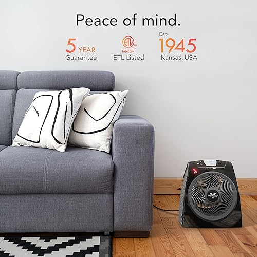 Miniatura 5 de Vornado TAVH10 (2025) Calentador de espacio con control remoto para el hogar, opción solo ventilador, pantalla digital con termostato ajustable,