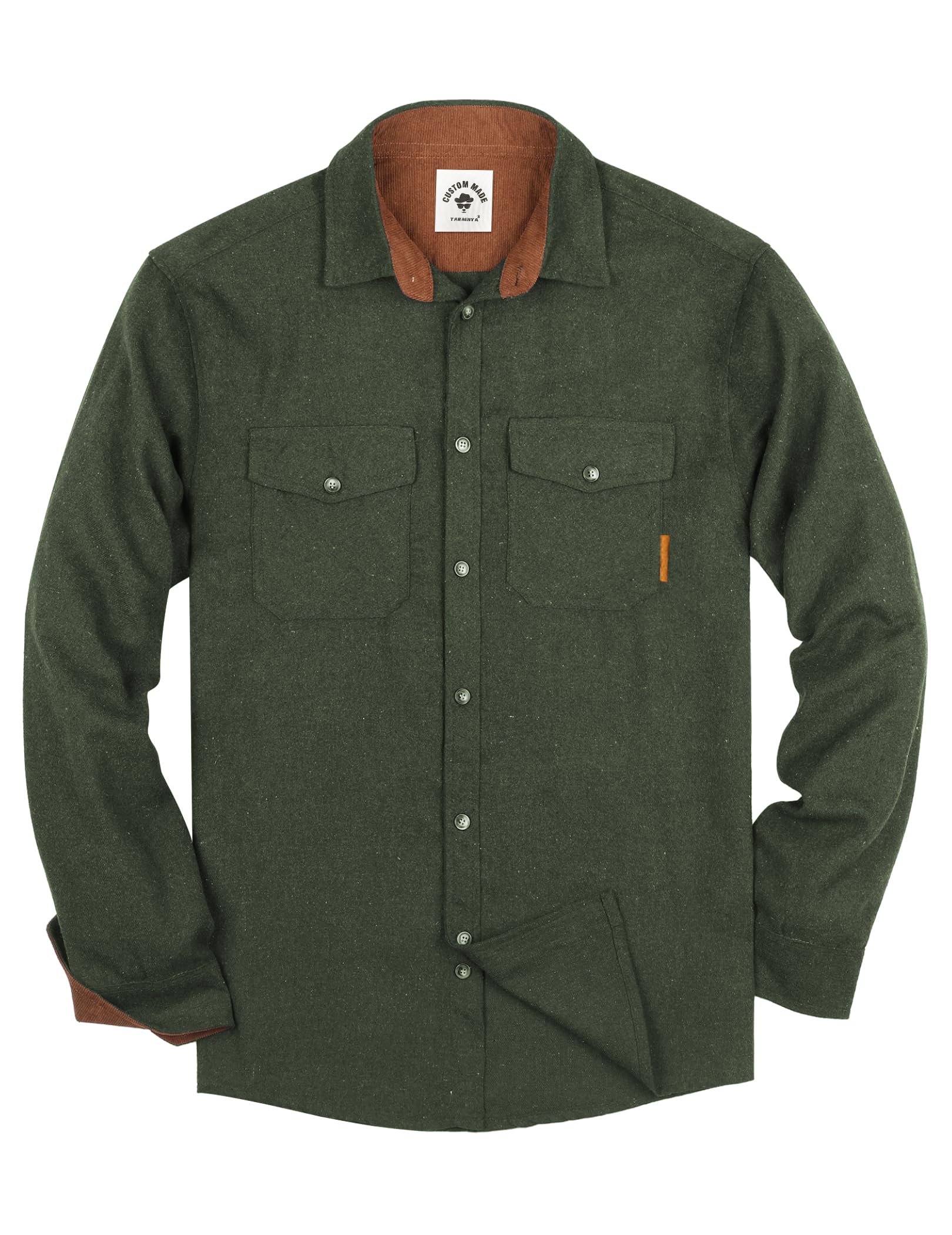 TARAINYA Camicia Flanella Uomo Quadri Cotone Manica Lunga Regular Fit