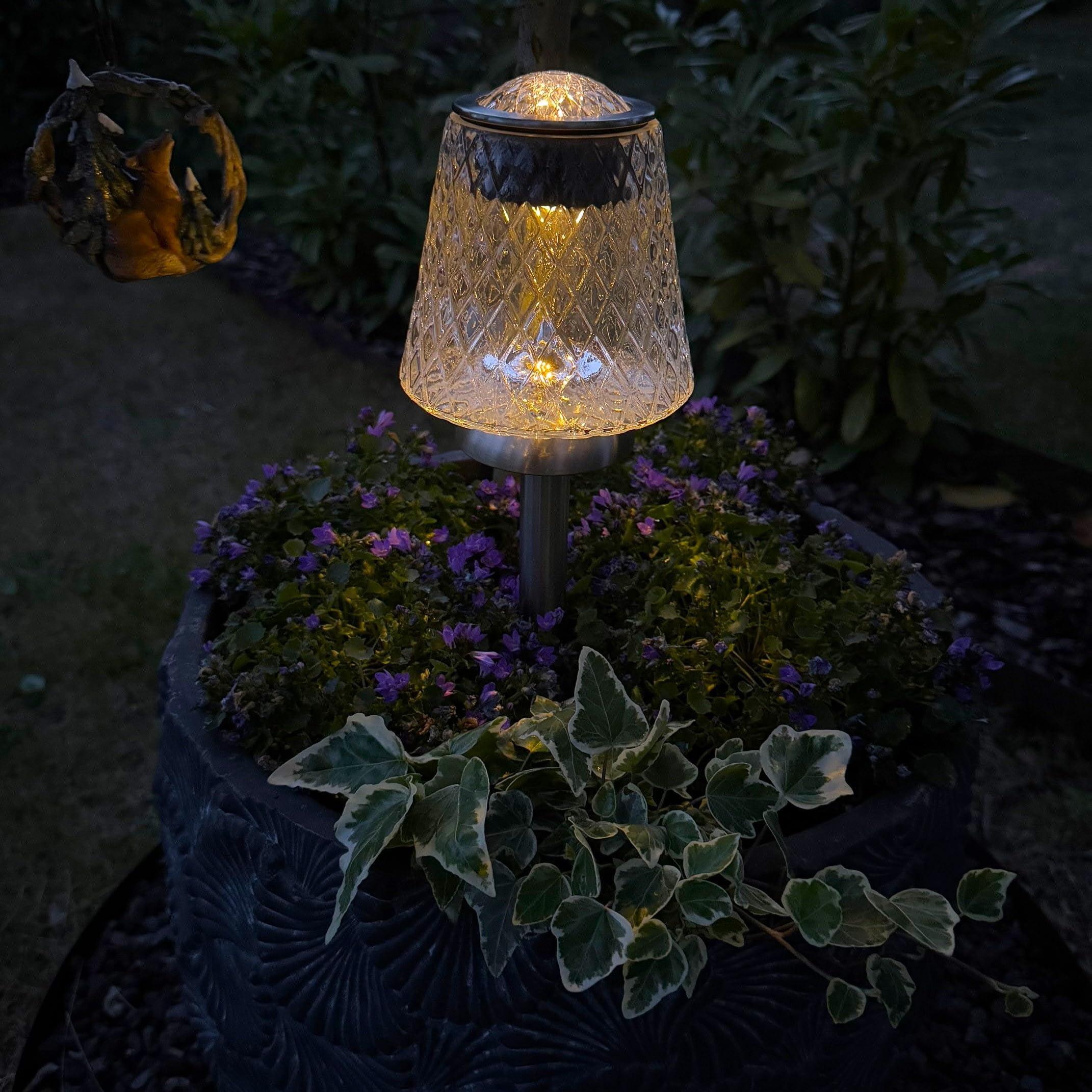 4er Set Solarleuchten XL für außen - Gartenbeleuchtung als Beetstecker oder Tischleuchte verwendbar - Warmweiß oder Farbwechsel möglich - 45 cm groß - Deko für Balkon, Terrasse und Garten, Solarlampen
