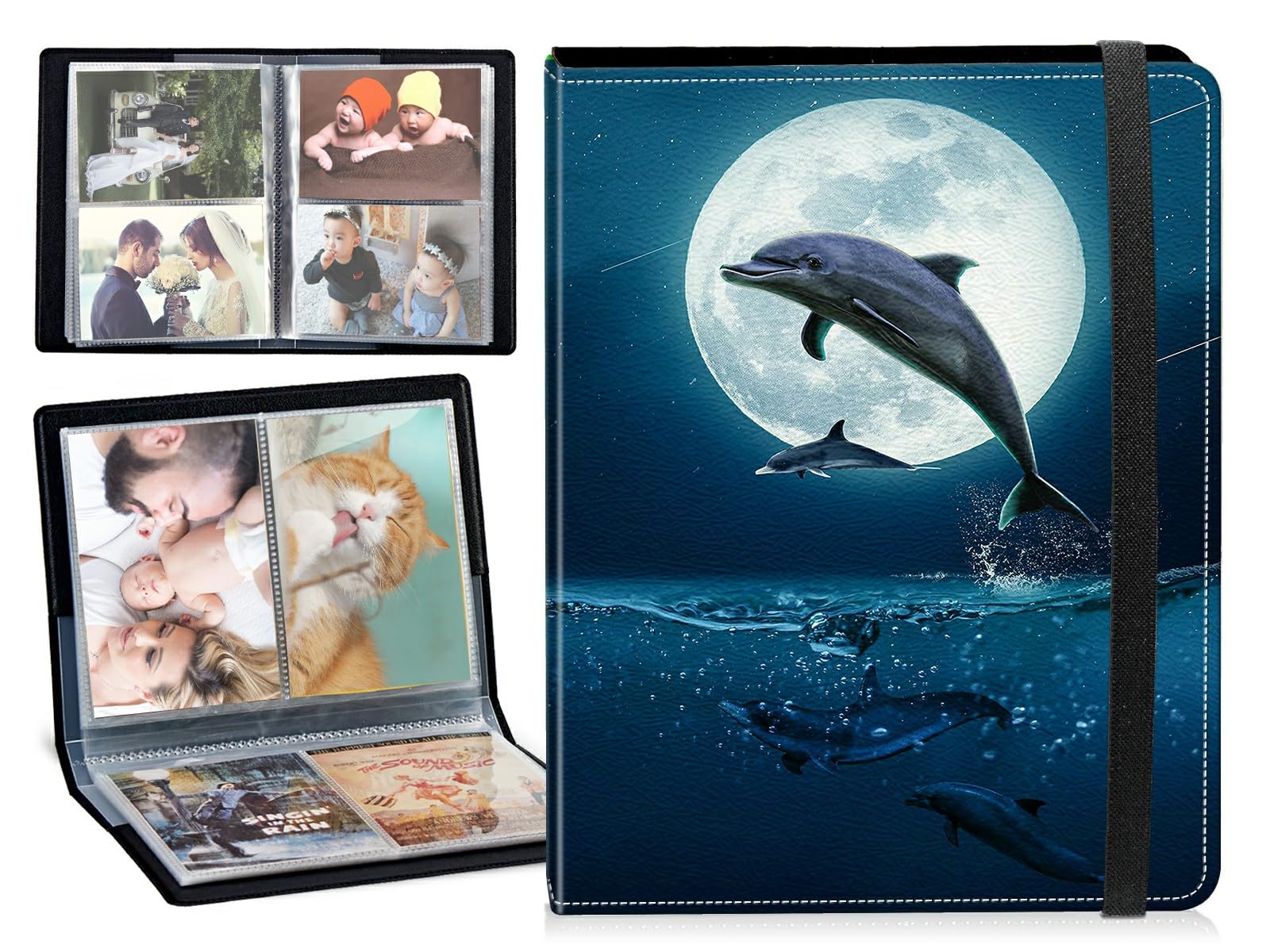 Amazon.com: Small Photo Album 3x5 Shows 80 Photos, Dolphin Moon