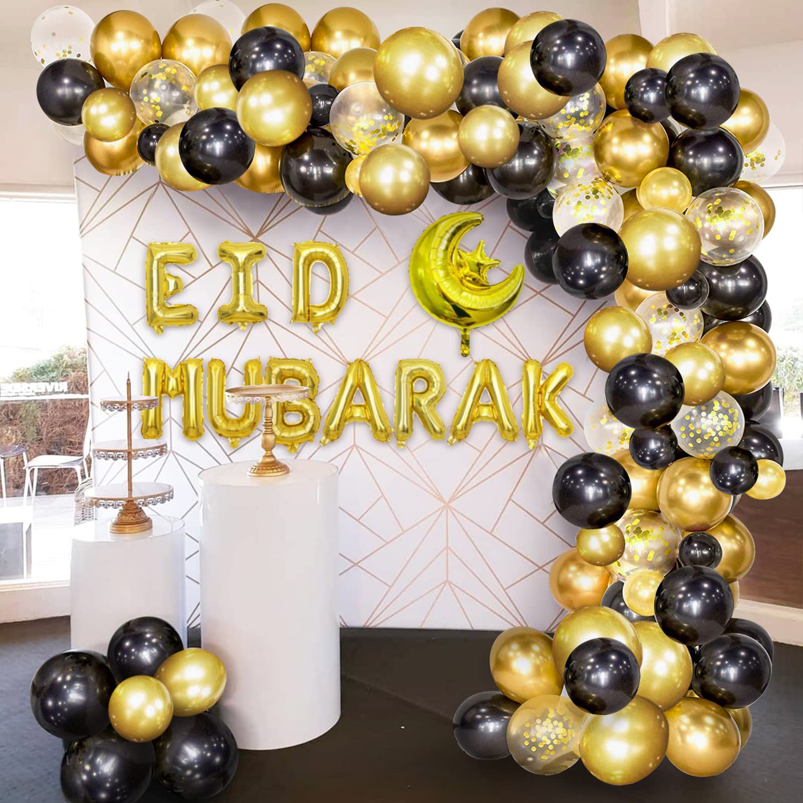 Eid Mubarak Ballon-Set – Dekoration Für Ramadan & Fest, Mit Folienballons & Luftballons