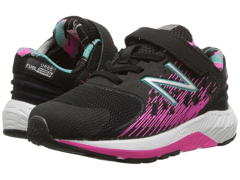 

New Balance Kids KVURGv2I (Infant/Toddler) (Black/Pink Glo) Girls Shoes