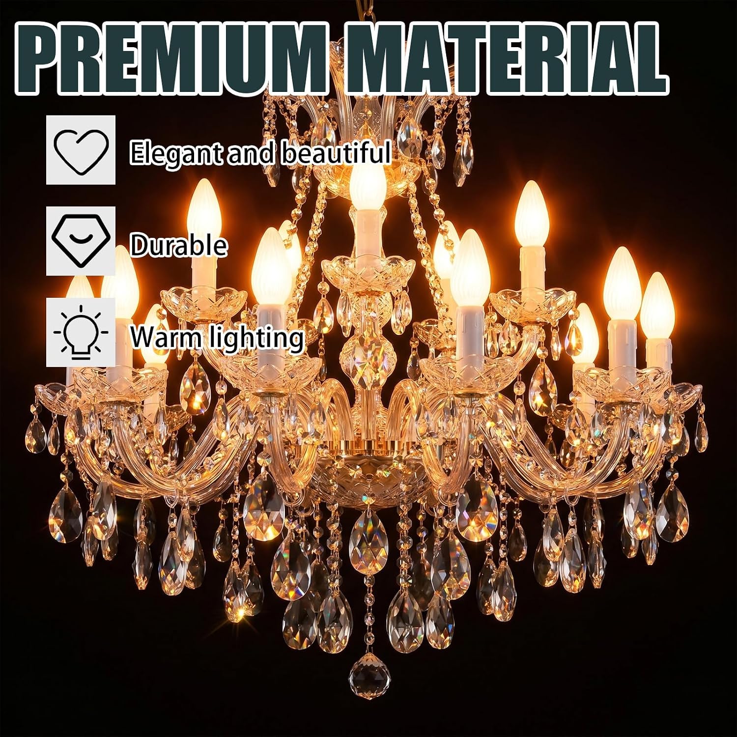4 Pcs E26 25W 120V Flame Tip Bulbs Replacement for GE 75338 | White Glass, Decorative Incandescent Light Bulbs for Ceiling Fans, Pendants, Chandeliers, Indoor Fixtures