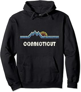 Retro Connecticut Gift, Connecticut Mountains and Sunset Pullover Hoodie