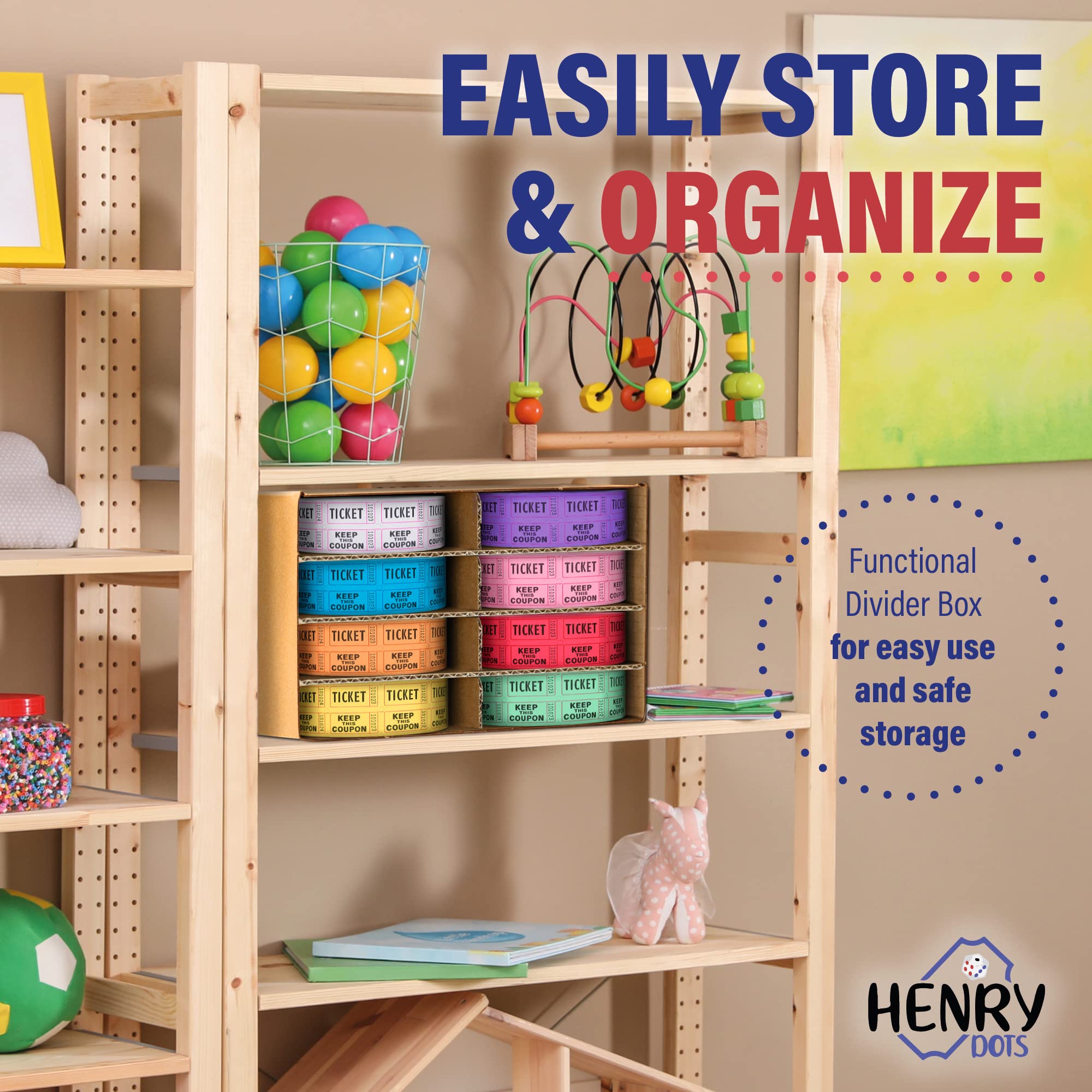 ロールチケット　8ロールセット Amazon | ダブルロールラッフルチケット – 8色セット(2000