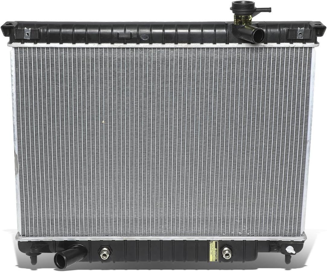 DNA Motoring OEM-RA-2458 Black Full Aluminum Core Radiator Compatible with 02-09 Trailblazer, Envoy, XL, XUV 4.2L, 26-1/2" W X 18" H X 1"D, 1-5/16" Inlet, 1-9/16" Outlet