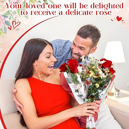 Miniatura 5 de Sayglossy 300 bolsas de envoltura de flores de graduación, mangas florales, bolsas de plástico de embalaje de flores para ramo de floristería,