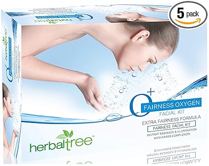 Herbaltree O+ Fairness Oxygen Facial Kit for Glowing Skin, Hydrated Skin & Reduce acne prone Skin | Instant Radiance with Fairer Complexion | Extra Fairness Formula for Women & Men (420 gm + 10 ml)