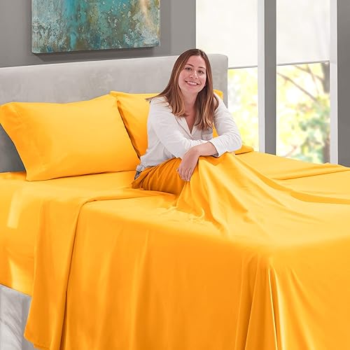 Miniatura 6 de Nestl - Juego de sábanas de 4 piezas, sabana bajera con laterales extraprofundos, sábanas con laterales extraprofundos, de 54 x 75 pulgadas, tamaño