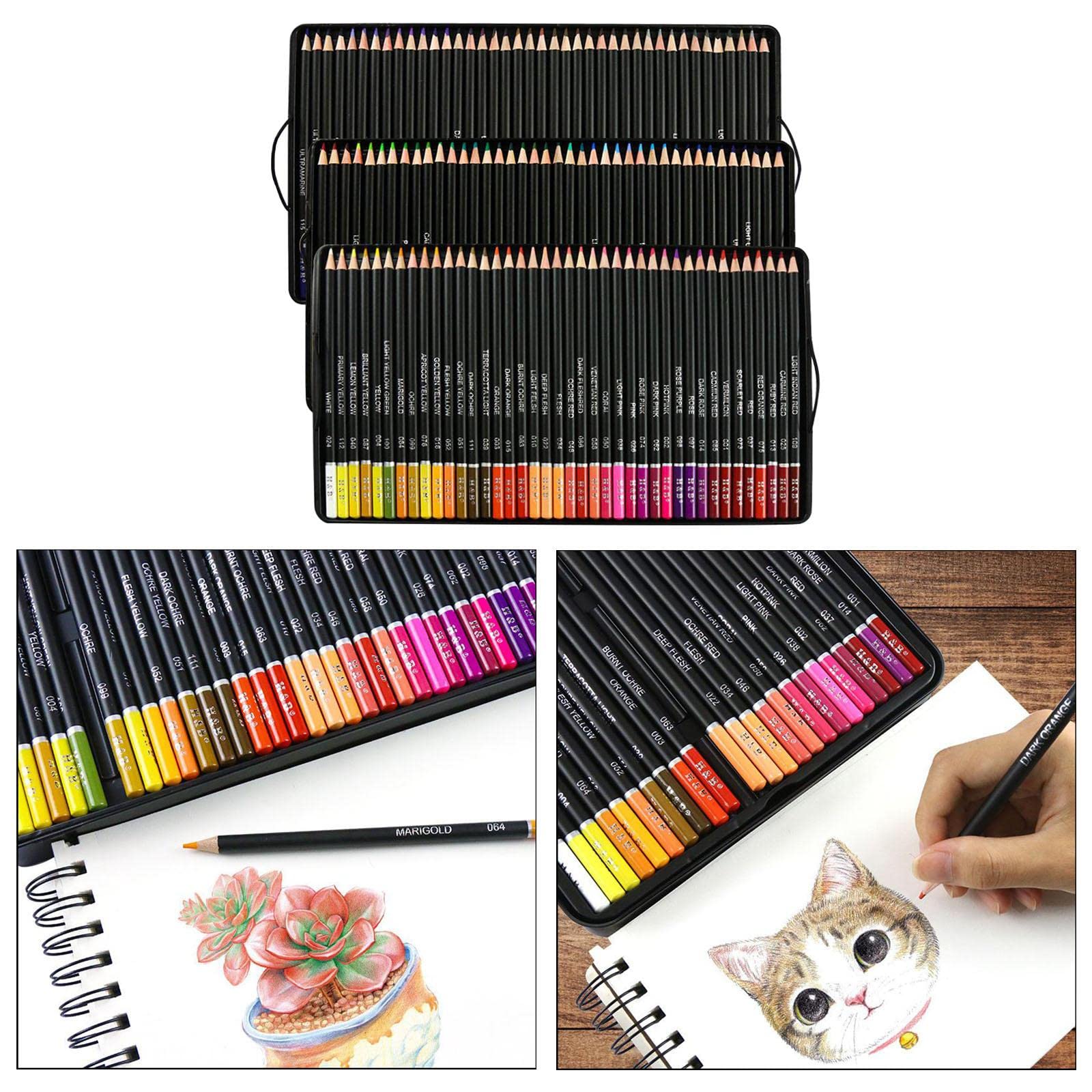 Farbstifte Set Buntstifte Künstlerstifte Holz Schichtstifte Ölbasierte Farbstifte Angenehme Und Satte Farbwirkung für Zeichnungen Kinder, 120pcs