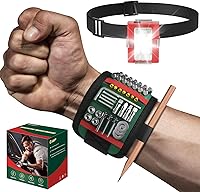 Vista 1 de Magnetic Wrist band with LED Light, Magnet Tool Belt Wrist Band for Screw and Nail, Adjustable Wrist Tool Holder, Birthday Gifts for Men, Dad, Him