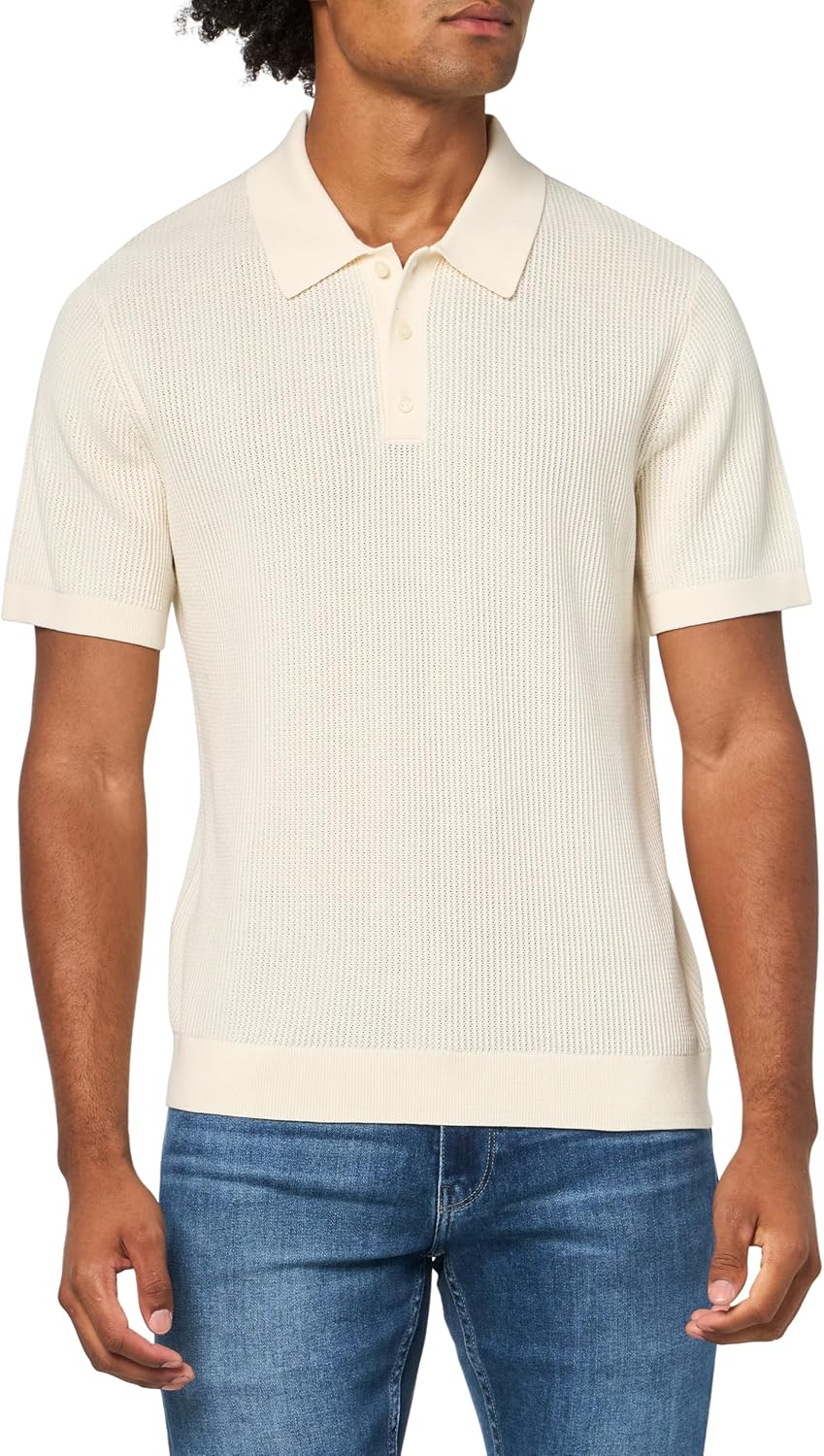 Theory Men's Mesh Short Sleeve Polo in Tactile Cotton